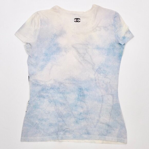 Chanel 2010 36 US 4 T shirt top Coco smoking watercolor painted - Picture 10 of 16